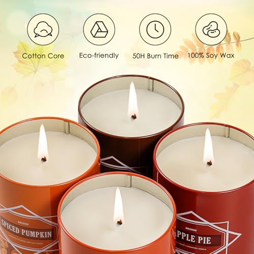 Valentine's Day Gifts for Women Men, Winter Scented Candle Set – 36oz (4×9oz) Soy Candles with Cozy & Warm Seasonal Scents...