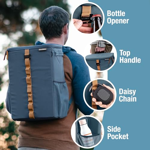 CleverMade Collapsible Backpack Cooler, 24 Can Insulated Backpack Cooler, Soft Sided Cooler Back Pack for Travel, Beach Co...