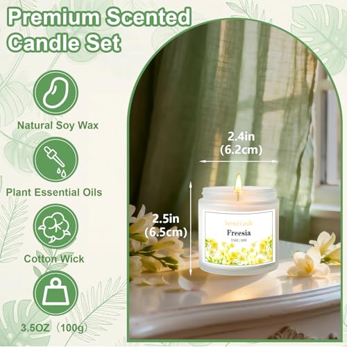 Aeraroma 6 Pack Spring Candles for Home Scented, Scented Candles for Women Men, 21oz Natural Soy Wax Candle, Aromatherapy ...