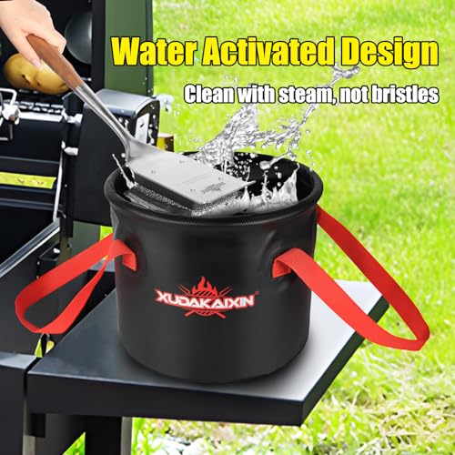 XUDAKAIXIN Grill Brush Bristle Free,Unique Steel Fibers Pad [Safe & Efficient] Perfect for Any Grill/Flat Tops Griddles,Sa...