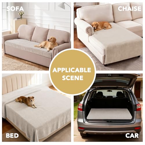 H.VERSAILTEX Non Slip Pet Couch Cover Chenille Dog Bed Protector Thick Soft Sofa Slipcover Pet Friendly Washable Couch Cus...