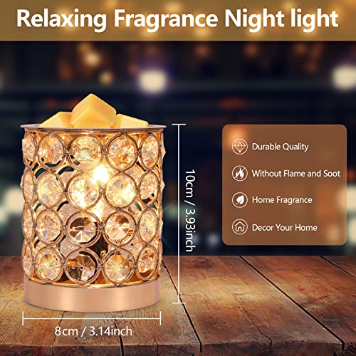 Crystal Wax Melt Warmer Candle Wax Warmer for Scented Wax 2 in 1 Wax Melts Fragrance Warmer Wax Cubes Melter Home Office D...