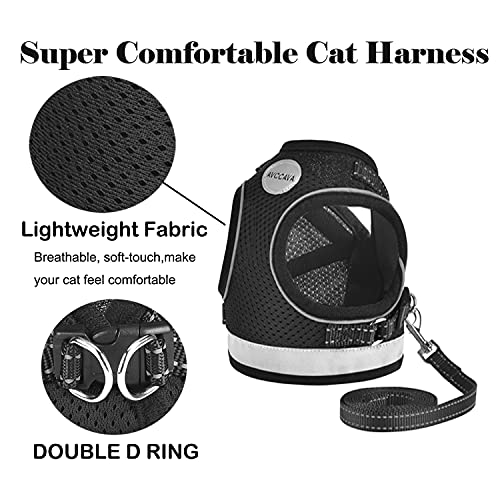 Cat Harness and Leash for Walking, Kitten Escape Proof Harnesses, Adjustable Reflective Puppy Harness with Leashes Set, Ea...