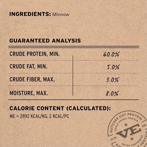 Vital Essentials Freeze Dried Minnows Cat Treats | Single Ingredient | Premium Quality | Grain Free, Healthy Treats for Ca...