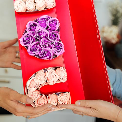 MLOLM I Love U Box for Flowers 2 Pcs Empty I Heart U Flower Gift Letter Shaped Fillable Box Valentines Day Boxes for Weddi...