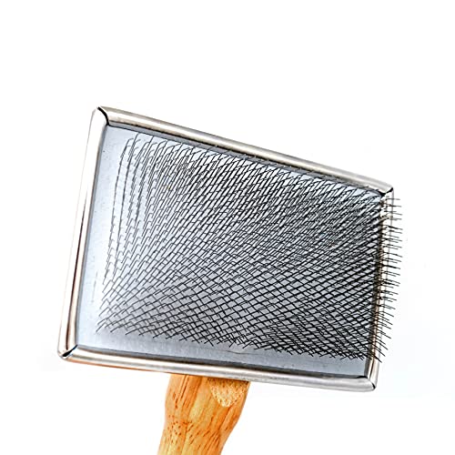 Claw Claws Pet Slicker Brush for Large Dogs, Wooden Handle with Stainless Steel Soft Pins, Gently Remove Tangled, Loose Un...