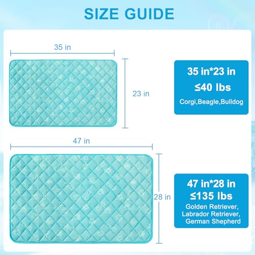 BEAUTYZOO Dog Cooling Mat for Large Dogs 47"x28" – Upgraded Thick Cooling Mat for Dogs with Chill Cool Fiber Q-Max>0.43 – ...