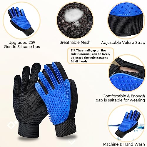 GJEASE Cat Grooming Glove Brush,Pet Hair Remover Tool,Reusable Dog Hair Fur Remover for Carpet,Furniture,Couch,Clothes,Ec...