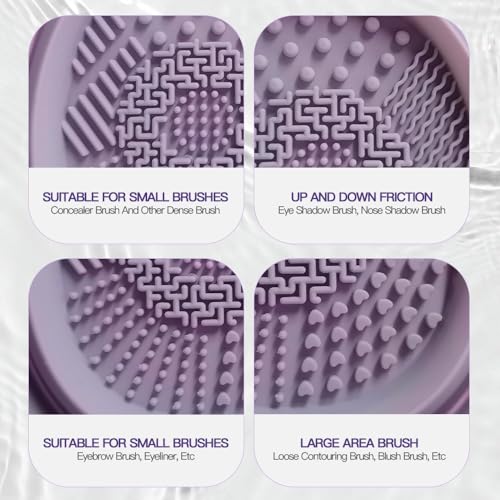 Silicone Foldable Makeup Brush Cleaner, Brush Scrubber Bowl, Portable Washing Tool Cosmetic Brush Cleaner (Cyan)