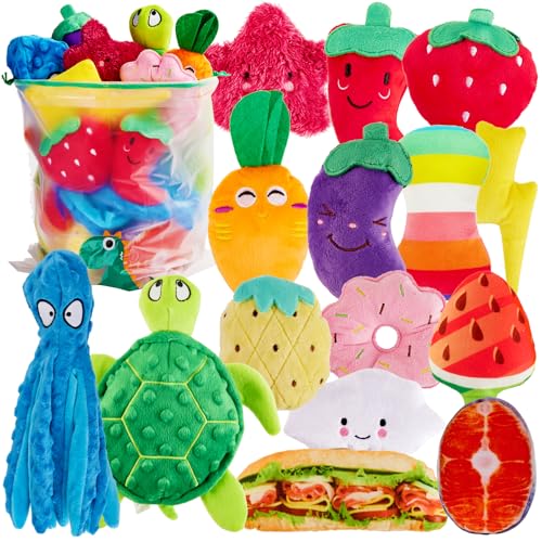 MOSDECEN Squeaky Dog Toys, Small Puppy Toys, Cute Interactive Pets Toys Bulk for Small Medium Dogs Soft Plush Dog Toy Sque...