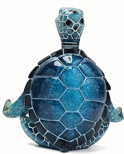 VVGIFTS Sea Turtle Meditation Yoga Decor, Garden Figurine Sea Turtle Meditating Coastal Beach Decorations, Zen Yoga Resin ...