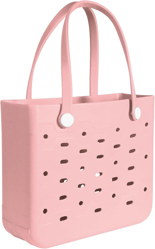 PoVwlty Rubber Beach Bag for Men & Women, Water-resistant Travel Tote Bag for the Beach Boat Pool