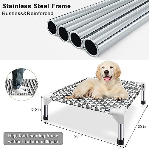 Kuntrust Elevated Outdoor Dog Bed Updated Raised Pet Cot Cooling Puppy Bed Lifted Dog Bed for Small Pets|Indoor Detachable...