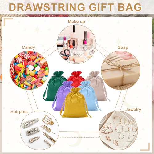 PATIKIL 6 x 8 Inch Satin Bags with Drawstring, 3 Pcs Silk Drawstring Gift Bags Wedding Favor Pouch for Jewelry Candy Chris...