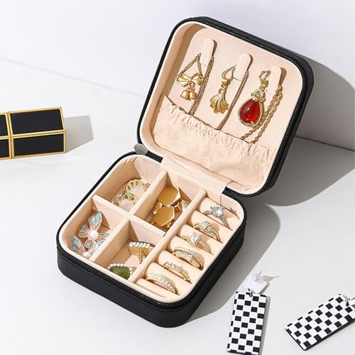 KYHYFJMD Travel Jewelry Case 2 Pack Mini Travel jewelry Box Portable Organizer Women Girls Gift Box for Rings Earrings Nec...