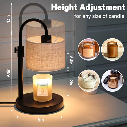FINCMY Candle Warmer Lamp with Timer, Dimmable Candle Wax Warmer Candle Lamp Warmer with 2 Bulbs, House Warming Gifts Birt...
