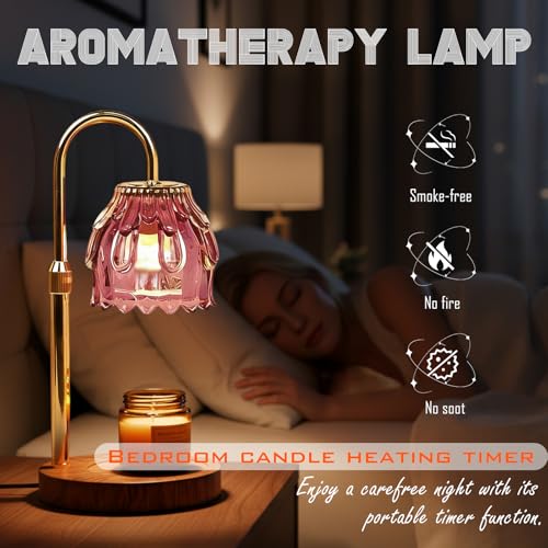 SJATMMA Candle Warmer Lamp with Timer and Dimmer Wax Warmer Lamp for Jar Candle with 2 Bulbs Birthday Christmas Housewarmi...