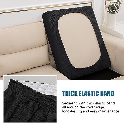 SICHOWEL Water-Repellent Sofa Cushion Covers Jacquard High Stretch Fabric Chair Cushion Furniture Protector for Living Roo...
