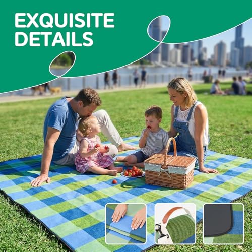 RYCHIC Waterproof Picnic Blanket Beach Outdoor Camping Mat Extra Large Foldable Cute Big Travel Essential Accessories Gift...