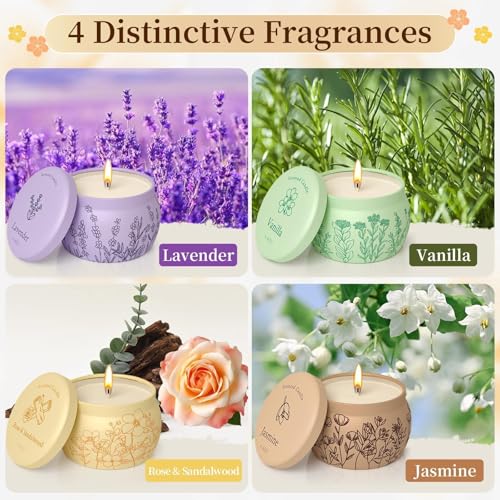 Scented Candles for Mom, 17.6oz Romantic Jar Candles for Women Girl Candle Set, 120H Burning, Soy Candle for Home Scented,...