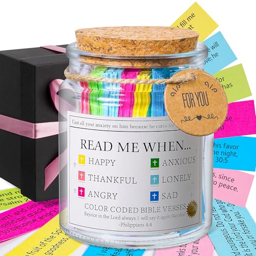 Bible Verse Jar, Read Me When Bible Verses Jar for Daily Encouragement - Christian Gifts for Women, Mothers Day Gift for M...