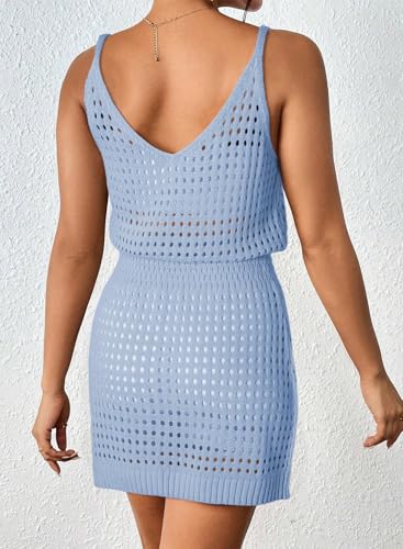 Dokotoo Summer Crochet Hollow Out Knit Beach Bathing Suit Swim Cover Ups Cruise Outfits Vacation Dresses for Women 2026