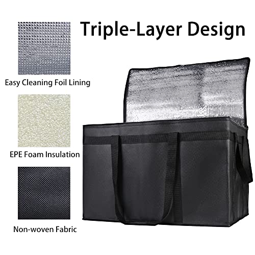 Bodaon Insulated Food Delivery Bag, XXXL Pizza Delivery Bags for Hot and Cold Food, Commercial, Large Capacity Reusable Wa...