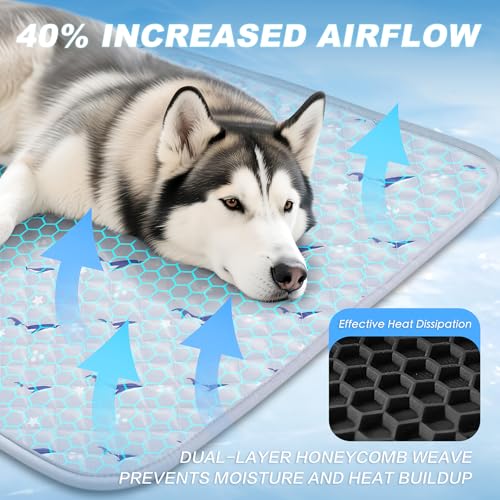 Velvopet Dog Cooling Mat, Cooling Mat for Dogs, Breathable Dog Bed with Non-Slip Design, Portable & Washable Pet Pad for I...
