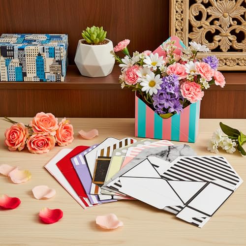 Elsjoy Set of 10 Florist Bouquet Envelope Boxes, 10 Styles Flower Bouquet Packaging Gift Paper Boxes for Wedding, Valentin...