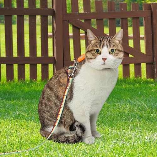 TUKOAW Cat Harness with Airtag Holder and Leash Set, Escape Proof Cat Harness for Walking Traveling Hiking Outdoor, Adjust...
