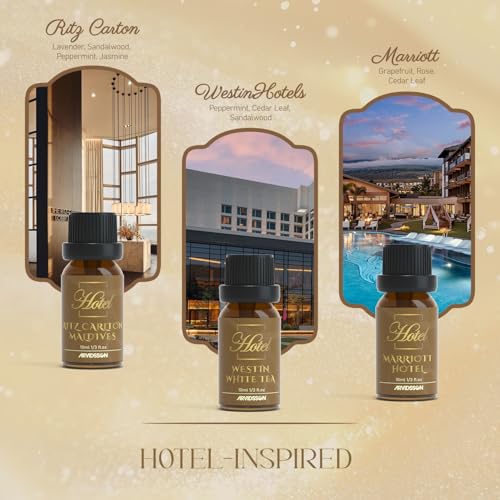 ARVIDSSON Hotel Diffuser Oils Gift Set - Hotel Essential Oils for Diffuser, Luxury Fragrance Oils Inspired by 5 Star Hotel...