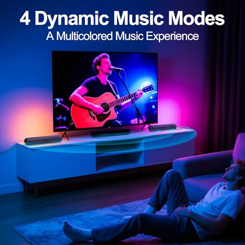 TRIPLE RABBIT RGB Light Bar,Smart LED Light Bar for Room,16 Million Colors,Three Control Modes,Dynamic Music Sync Mode,213...