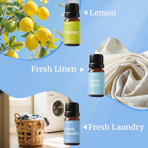 Diffuser Fragrance Oils, Aromtopia Essential Oils for Diffusers for Home, 6x10ml Fresh Home Set, Clean Scents for Candle S...