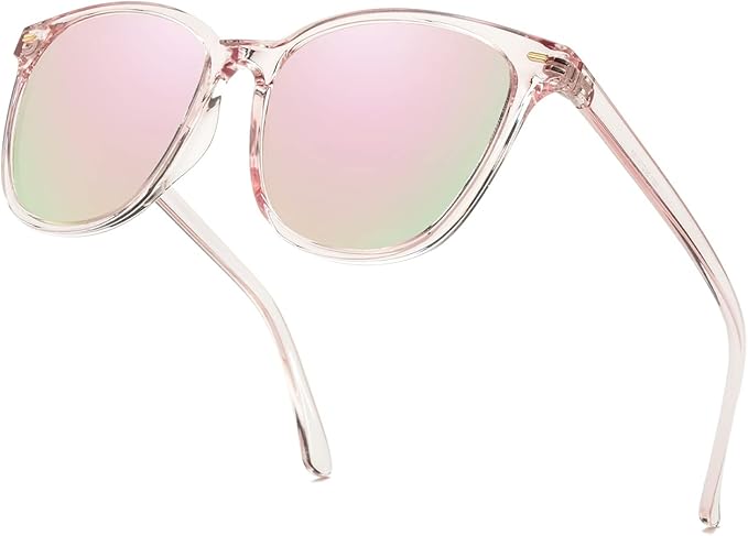 Myiaur Polarized Sunglasses for Women, Square Mirrored Trendy Shades with UV Protection Reduce Glare Sun Glasses