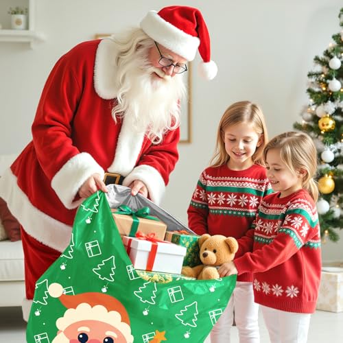 BlessedSeason 22PCS Gift Bags Set, 5 Styles Bags for Gifts, Holiday Reusable Santa Gift Bag (3 X-Large, 3 Large, 5 Medium,...