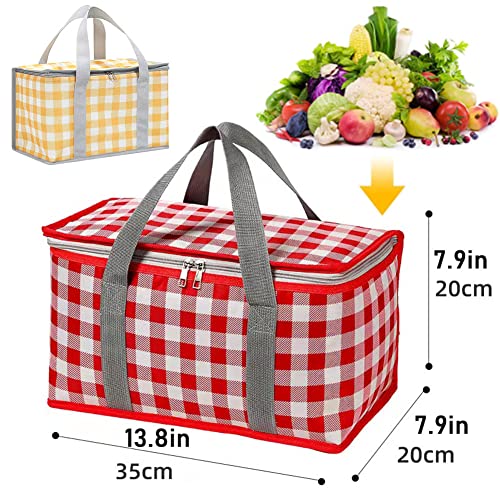 Insulated Picnic Cooler Bag - Zippered Top, Keeps Hot or Cold - Perfect for Picnics, Beach, Food Delivery & Outdoor (13.8x...