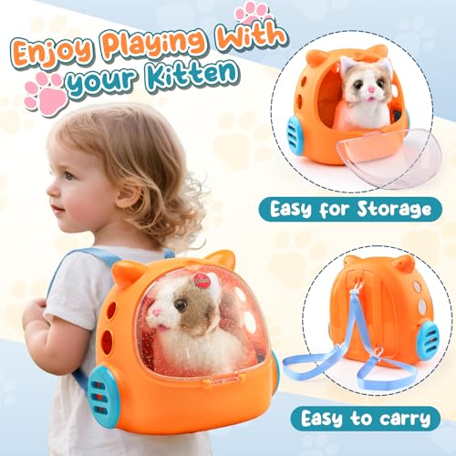 TUZT 17PCS Interactive Cat Toys for Kids, Toys for 3 4 5 6 7 8 Year Old Girls Kids Boys, Walking & Meowing Cat Toy with So...