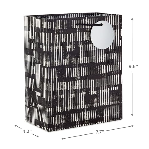 Hallmark Assorted Black and White Gift Bags (8 Bags: 4 Medium 9", 4 Large 13") for Valentine's Day, Weddings, Graduations,...