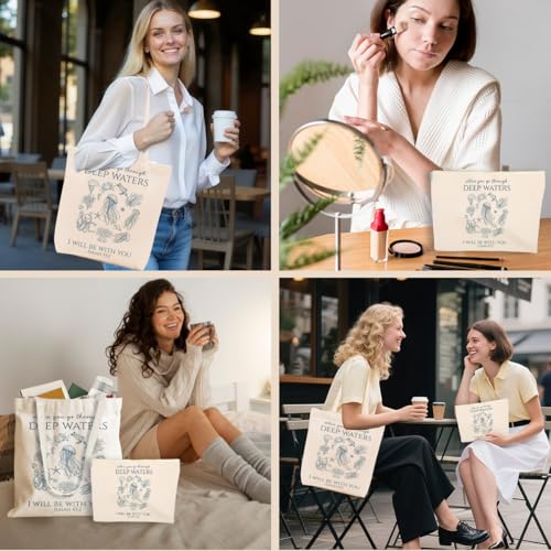 VBCVBGFH Whale Shark Makeup Bag Canvas Tote Bag Gifts for Women Friend Birthday Beach Shopping Appreciation Christmas