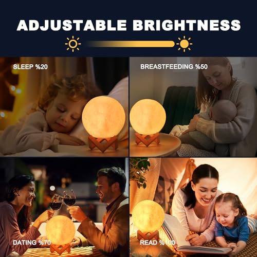 Moon Lamp Upgrade 16 Colors, Moon Light Gifts for Girls Boys Kids Women Birthday, Teen Gifts Trendy Stuff, Cool Astronomy ...