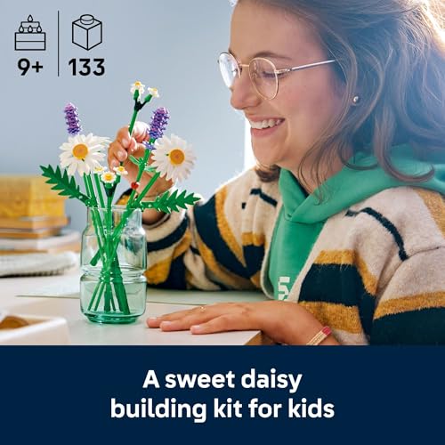 LEGO Botanicals Daisies Building Toy - Artificial Flowers Crafting Kit for Girls & Boys, Ages 9+ - Kids Room Decor for Boo...