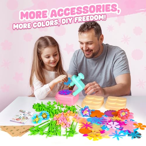 beefunni Flower Making Kit for Kids, DIY Flower Bouquet Kit, Arts and Crafts for Kids Ages 4-8, Colorful Flower Maker Toys...