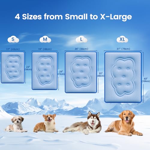 Cat Cooling Mat, Thick Cooling Mat for Dogs with PCM & Thermochromic Tech, Dual-Sided Durable Waterproof Cool Pet Bed Mat ...