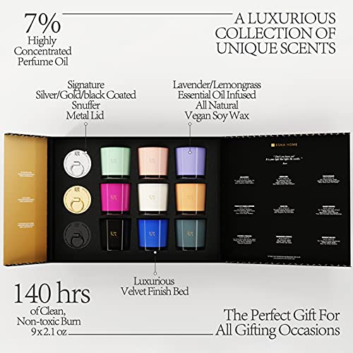 Luxury Aromatherapy Scented Candle Gift Set 9 Votive Candle Archive Set Packed to Perfection in Premium Magnetic Gift Box ...