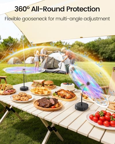 Edvision 4 Pack Food Table Fan, 2000mAh USB Powered Rechargeable Food Fan, Portable Fan with Flexible Goose-Neck and Soft ...