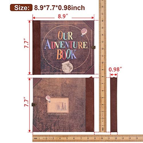 JIMBON Our Adventure Book Scrapbook Photo Album Retro Style Embossed Letter Cover Travel Diary Journal Scrap Book Kit For ...