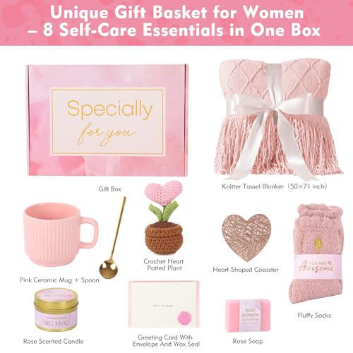 Hug in a Box Care Package for Women – Self Care & Comfort Gift Set for Thinking of You, Birthday, Sympathy, or Christmas –...