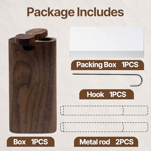 Xingnang Two Metal Tubes, Decorative Natural Wooden Keepsake Box, Multi-Purpose Storage for Crafts, One DIY Projects, Hitt...
