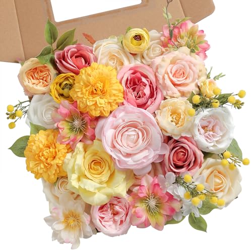RUIDKUN Artificial Flower Assortment for DIY Centerpiece Arrangement Wedding Hand Bouquet Flower Bouquet Centerpiece Arran...