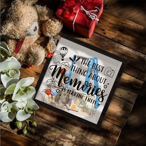 Honeymoon Fund Box, Wedding Money Shadow Box with Slot, The Best Thing About Memories is Making Them, Honey Moon Gifts for...